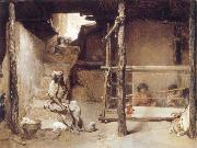 Gustave Guillaumet Weavers at Bou-Saada painting
